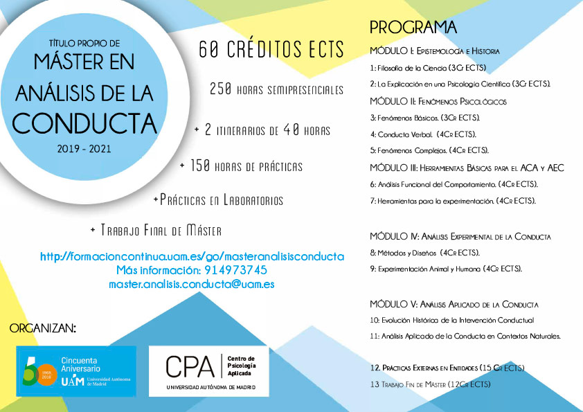 Cartel Máster conducta 19